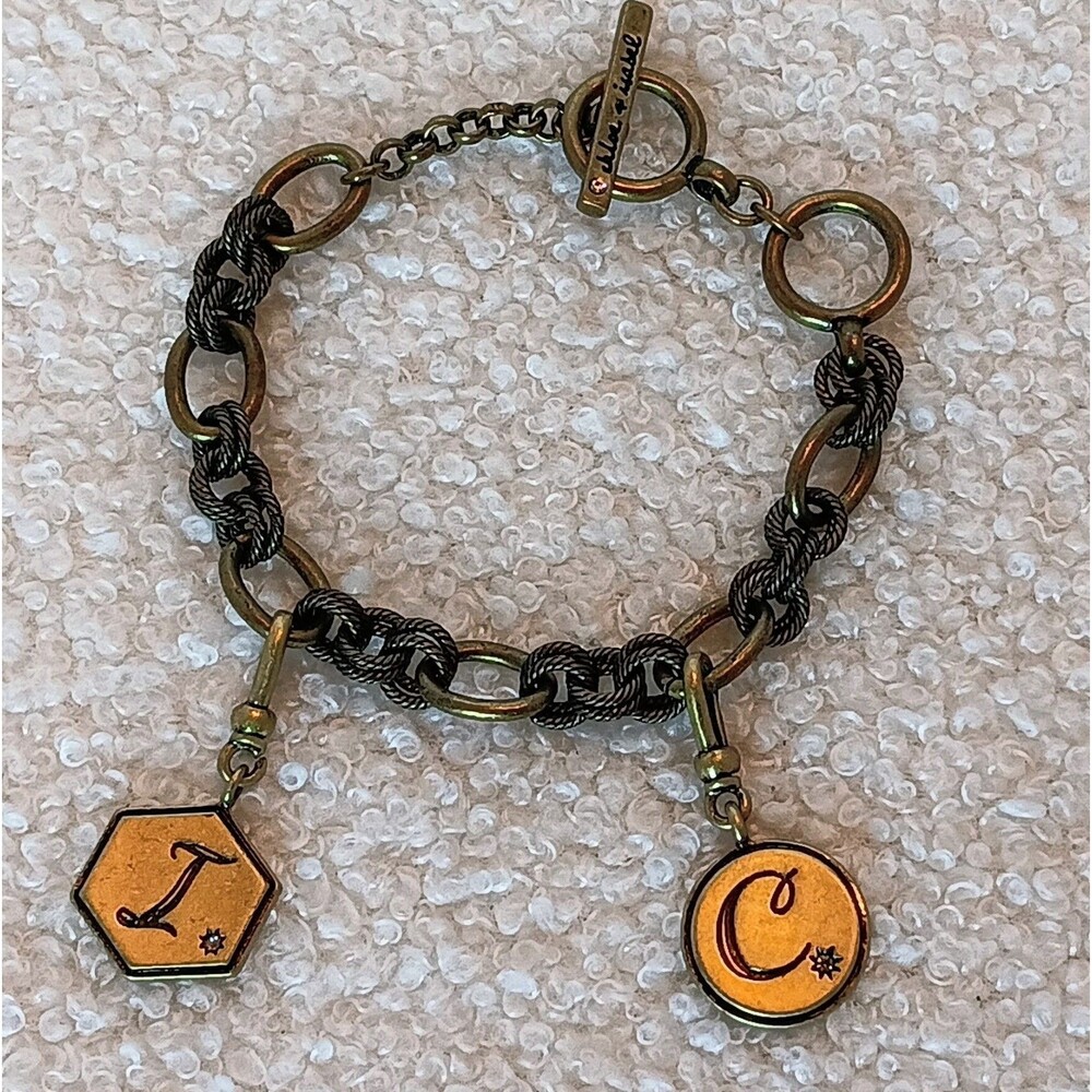 Chloe + Isabel Tresors Heirloom C & I Charm Bracelet Toggle 6-7 inch w/ Dustbag